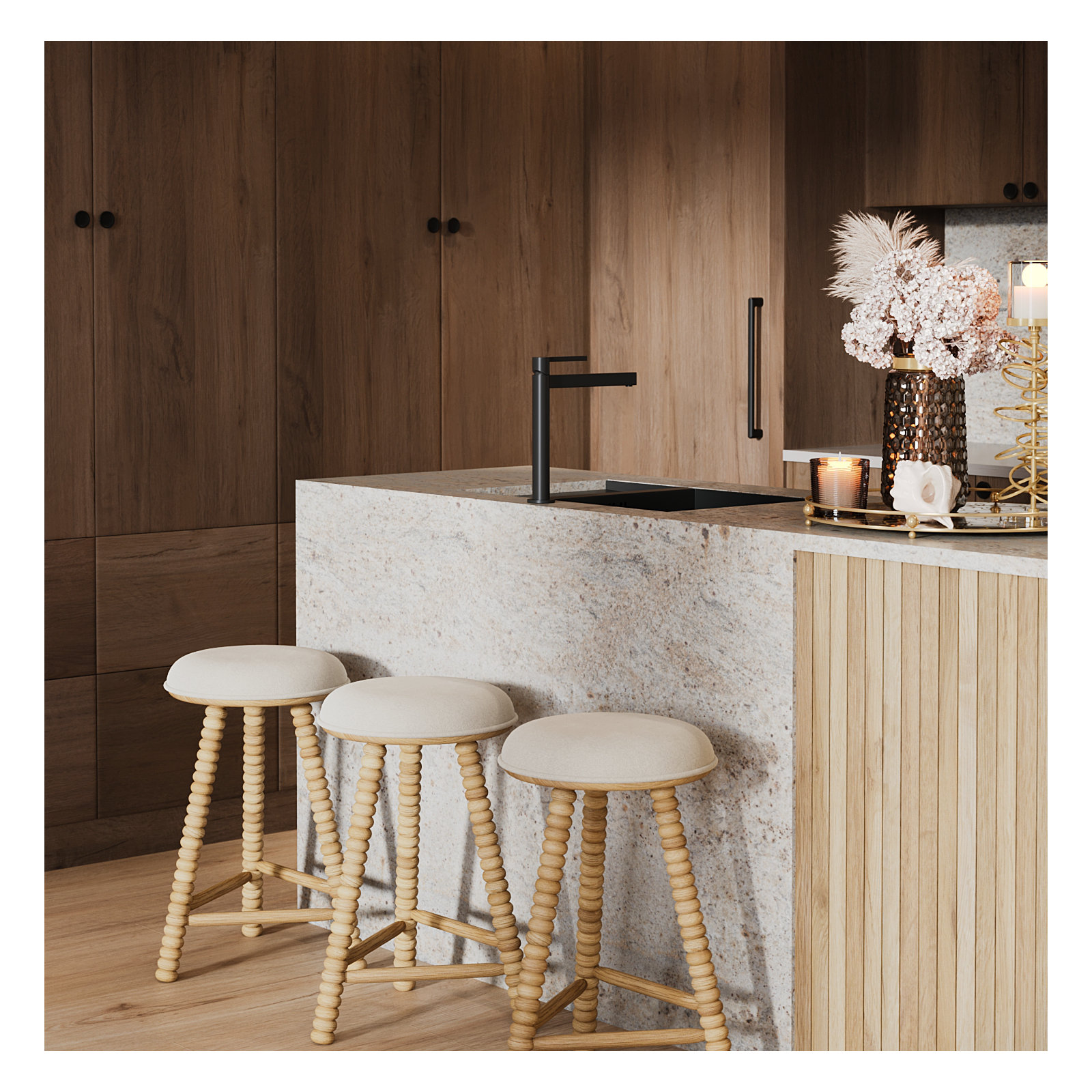 Alyson Twist Counter Stool, Natural