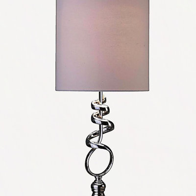 21.5-Inch Milo Abstract Brushed Silver Metal Table Lamp