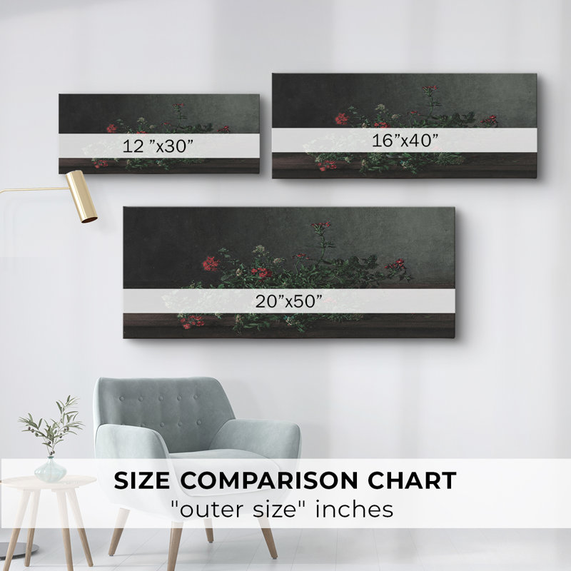 Botanical Series-CDXCI- Toile tendue avec châssis - Prêt à accrocher, H 16 po x l 40 po