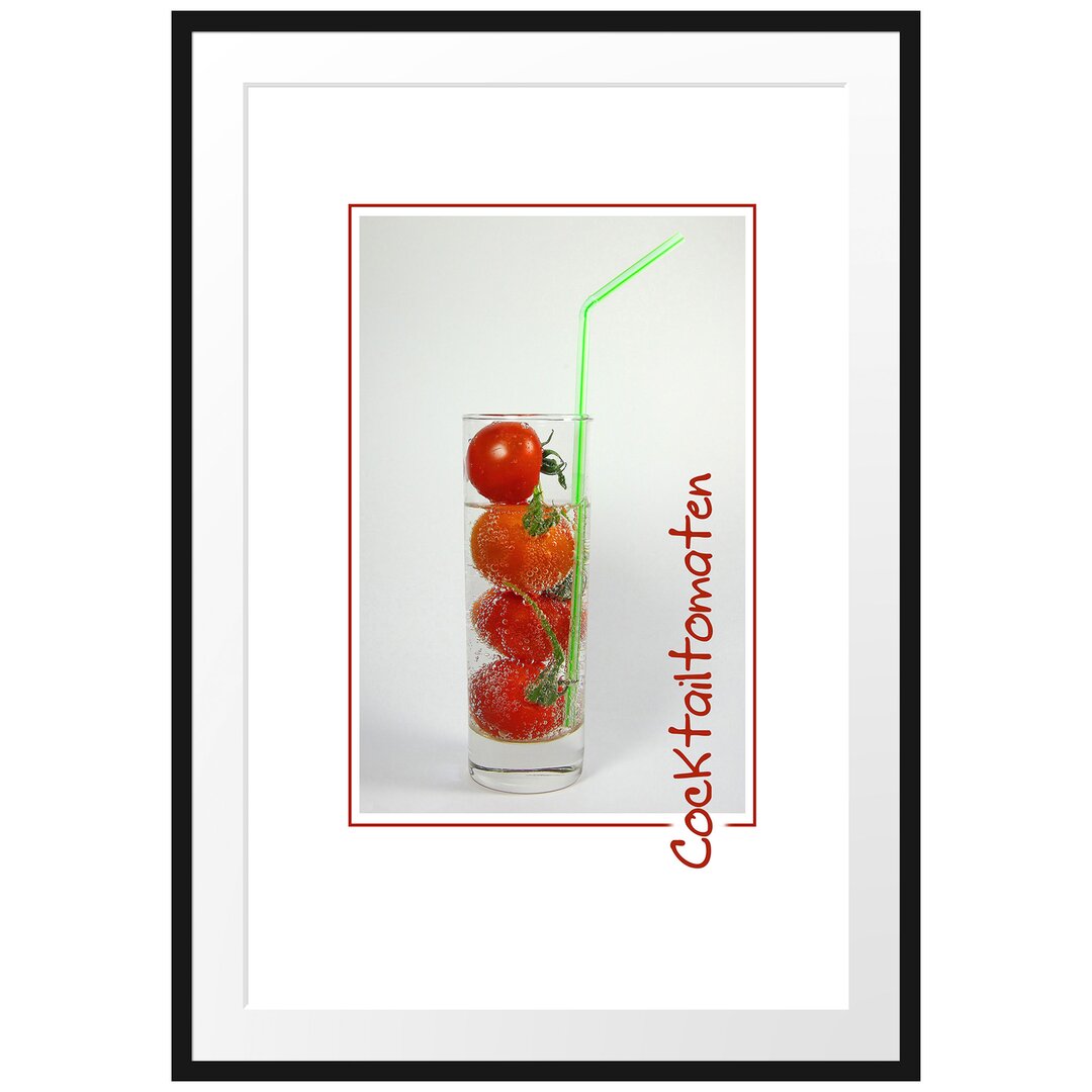 Gerahmtes Poster Cocktailtomaten im Glas