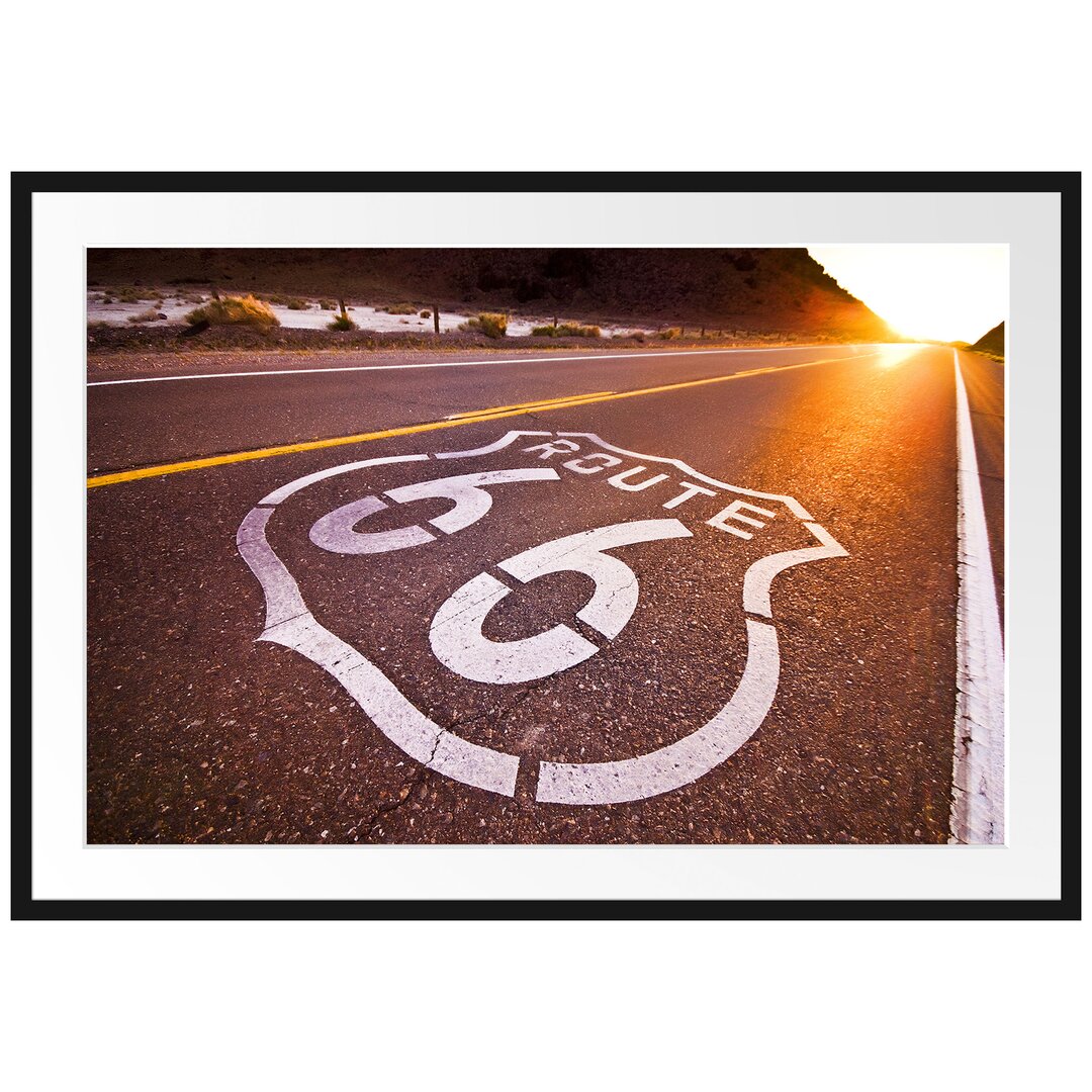 Gerahmtes Poster Autobahn-Route 66