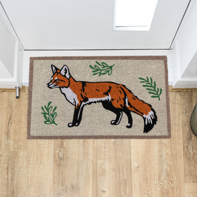 Latex Backed Eco-Friendly Coir Doormat Fox - 45x75cm approx.