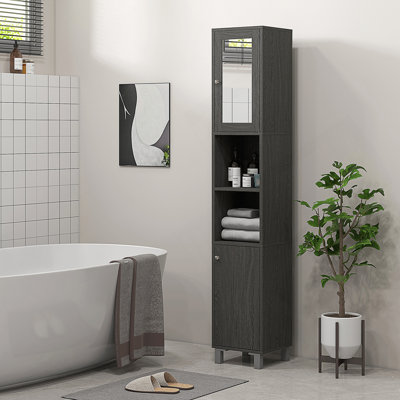 Aleron Freestanding Tower Cabinet With Adjustable Shelves For Bathroom Or Living Room