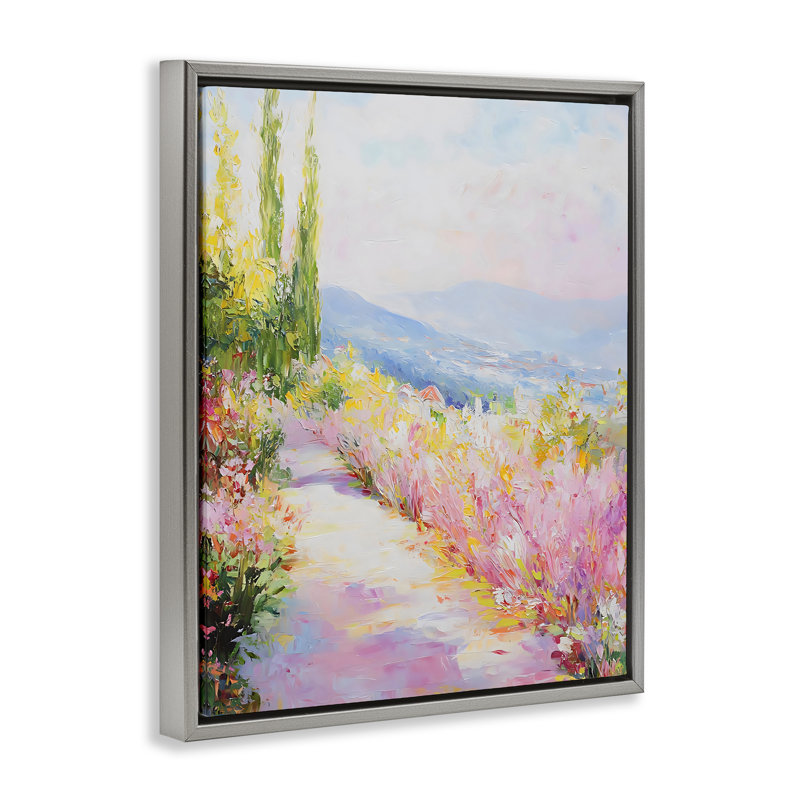Promenade pittoresque avec cadre flottant Wilflowers, design by Creative Studio, Cadre flottant gris lustré