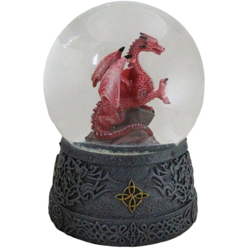 Figurine fantaisie dragon quadrilatéral rouge et rouge