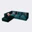 Canapé modulaire en suède luxueux vert foncé