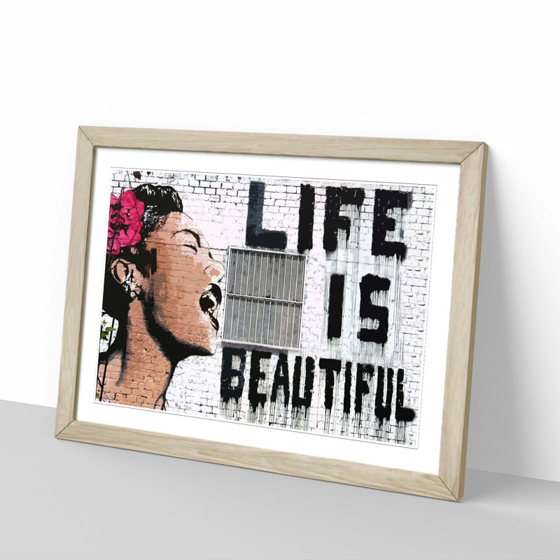 Banksy - Single Picture Frame Print, Oak