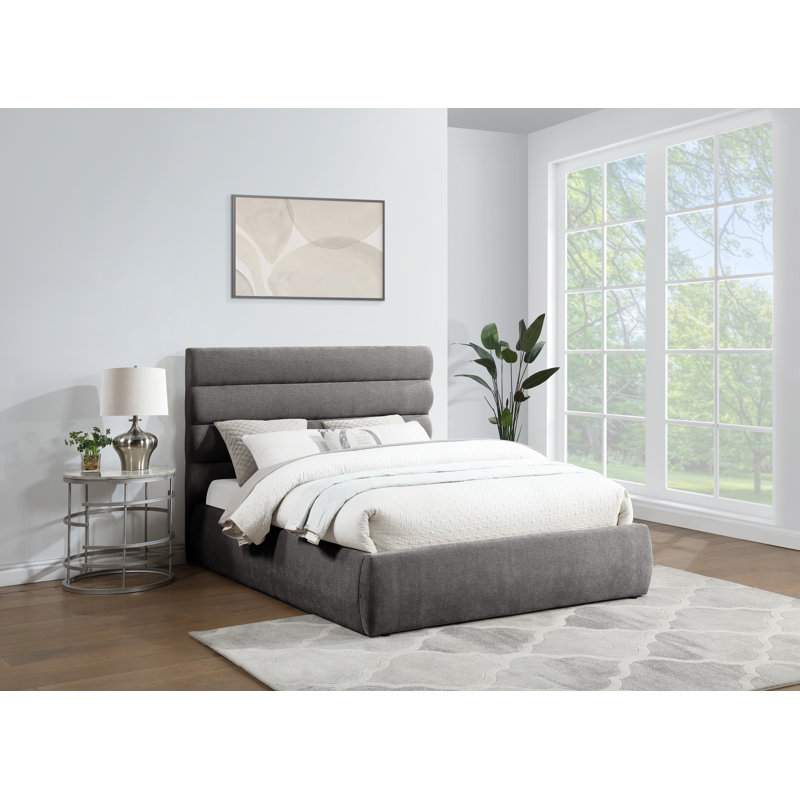Lit en tissu Adam Chenille, Queen, Grey Chenille Fabric
