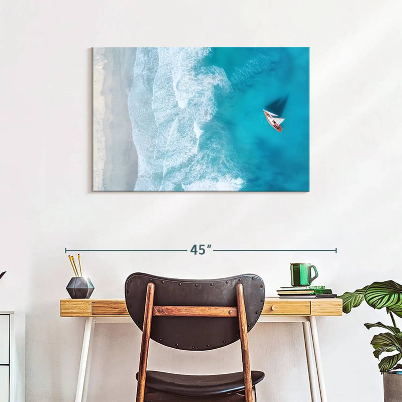 Yacht de mer turquoise Gillard, H 24 po x l 36 po