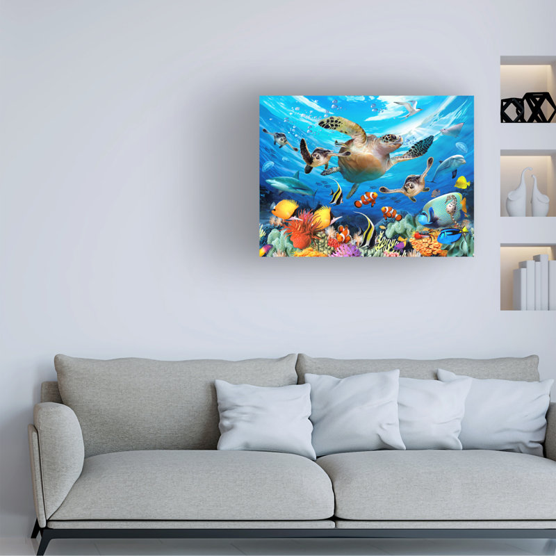 « large turtle », reproduction d’impression sur toile tendue, H 35 po x l 47 po x P 2 po