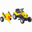 «Kids Ride On Farm Tractor», pédale manuelle sur une voiture avec remorque de rangement arrière, pelle et râteau, klaxon pour les enfants de 3 ans