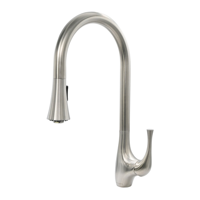 Robinet de cuisine à poignée simple Lulani Yasawa, Acier inoxydable brossé