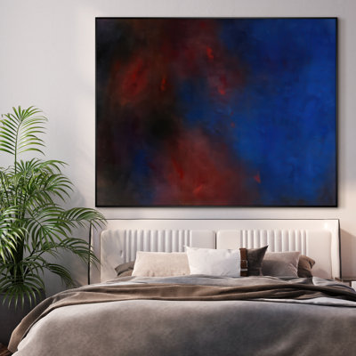 Très grand art mural imprimé sur tissu - Abstrait neutre moderne pour la décoration d'œuvres d'art contemporain pour le salon ou la chambre à coucher - «Assemblage requis du cadre (cadre non fini)»