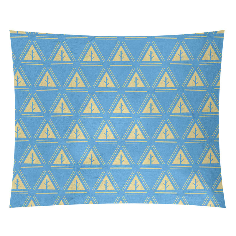 Tapisserie Barbra, H 88 po x l 104 po, Bleu sarcelle/jaune