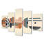 «Minimal Geometrics Ethnic Balance - Midcentury», art mural sur toile 5 pièces-26080968