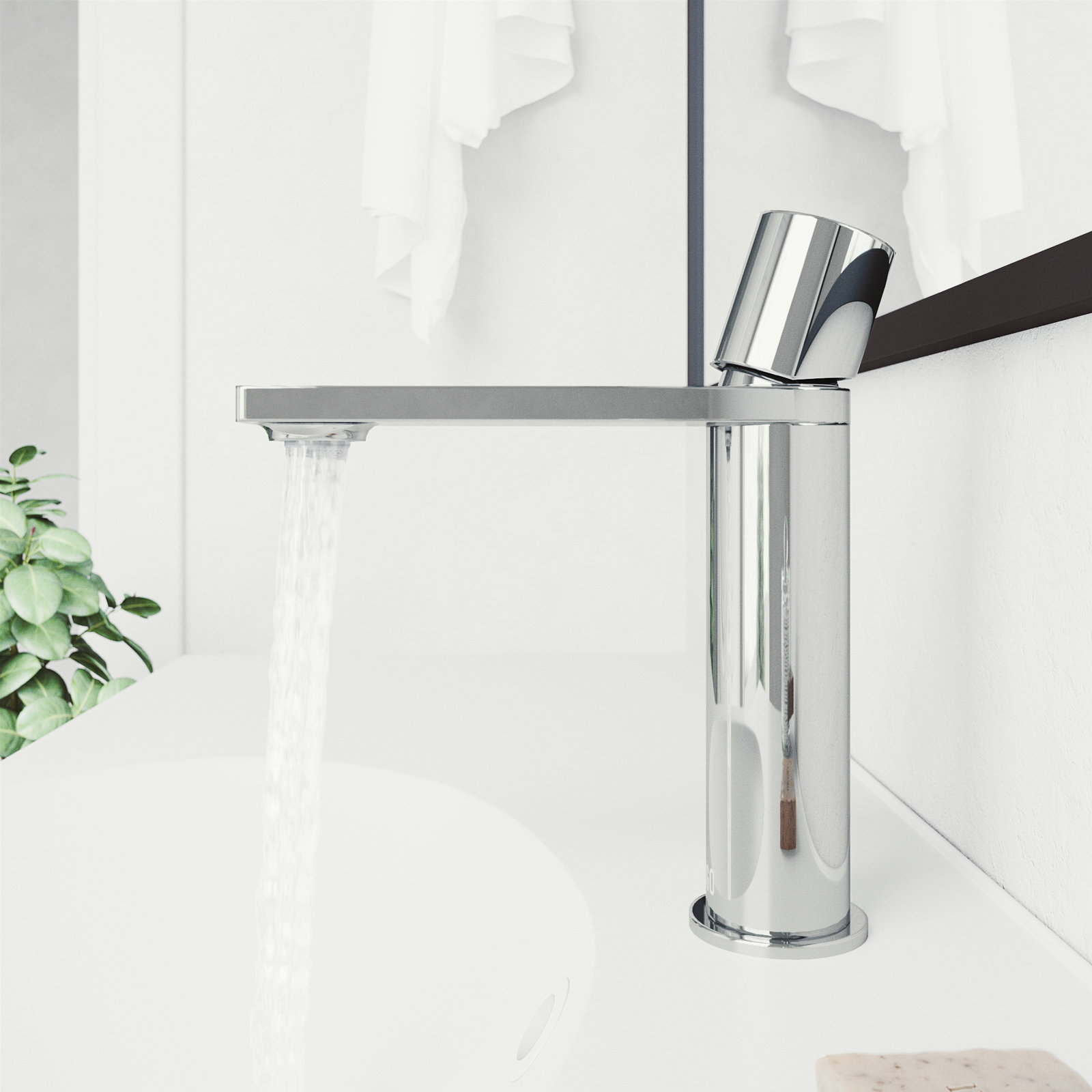 Halsey 7" H Single Handle Single Hole Bathroom Faucet , Chrome