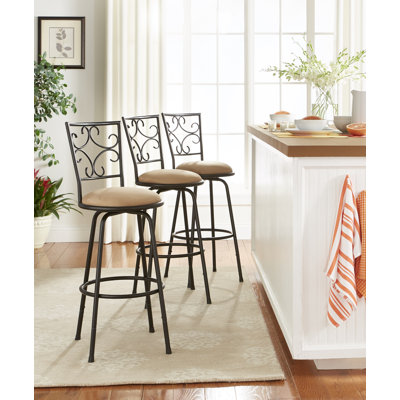 Kenzliee Swivel Adjustable Height Bar Stool by Red Barrel Studio