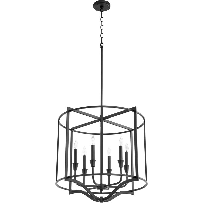 Lustre géométrique à 6 lumières Analiegh, Noir
