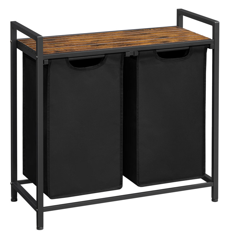 Laundry Sorter, Rustic Brown/Black