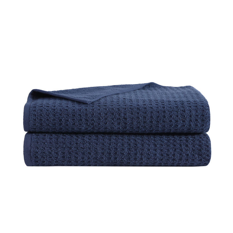 Ensemble de serviettes 100% coton Tommy Bahama, Bleu très foncé, Paquet de 2 - Drap de bain