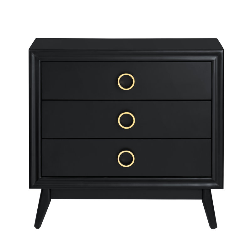 Commode d'appoint 3 tiroirs, Noir