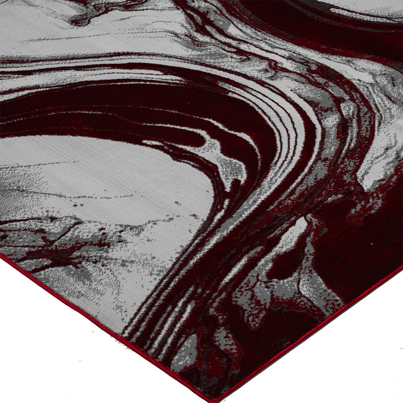 Modern Abstract Area Rug – 100% Polyester, Antistatic, Soil & Water Repellent, Colourfast Living Room Carpet