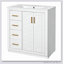 Ensemble de meuble-lavabo 30 po avec lavabo en céramique, armoire de rangement en bois massif, ensemble de meuble-lavabo autoportant avec 3 tiroirs et portes à fermeture douce-896497114