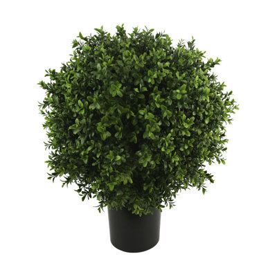Topiaire de buis d'extérieur certifié UV avec pot de fleurs en bambou