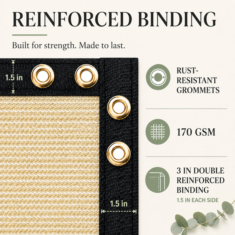 Housse de protection en tissu pour clôture d'intimité H 3 pi ColourTree, Beige, H 3 pi x l 167 pi