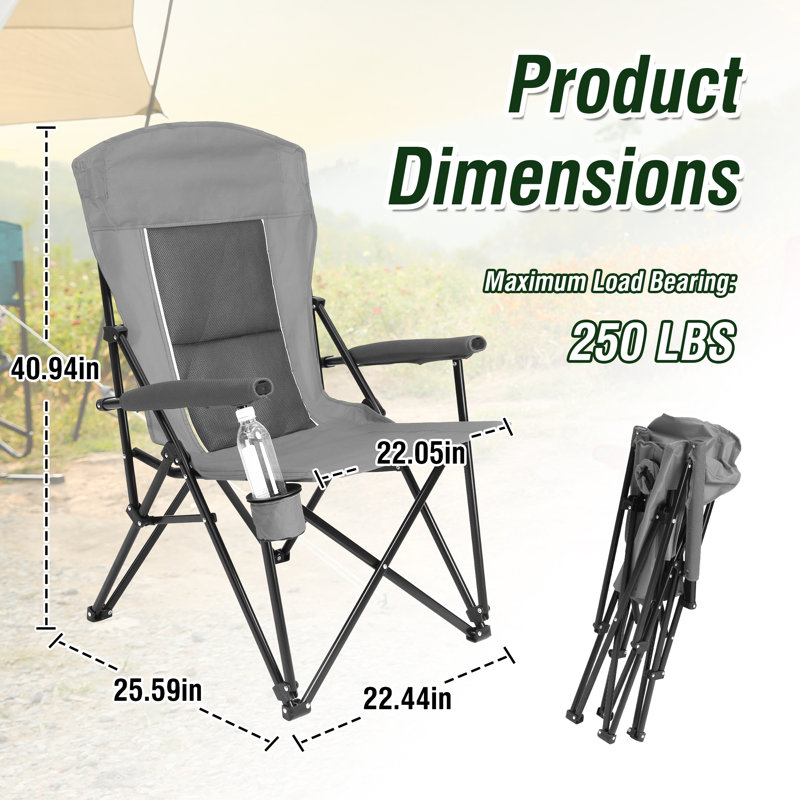 Folding Camping Chair, Gray