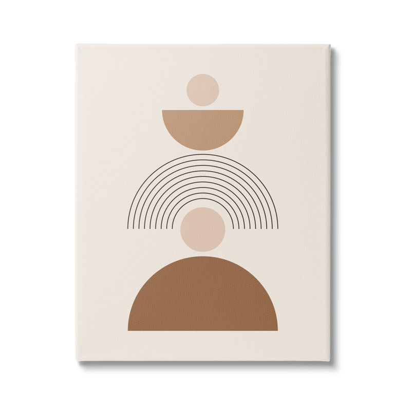 Impression de formes boho empilées sur bois, Giclée encadrée blanc bord de mer, H 30 po x l 24 po x P 1,5 po