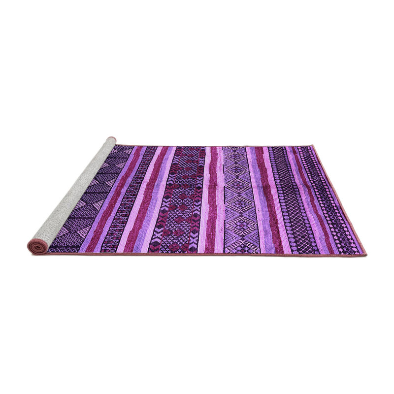 Kaleeah Washable Striped Indoor Rug, Square 4'