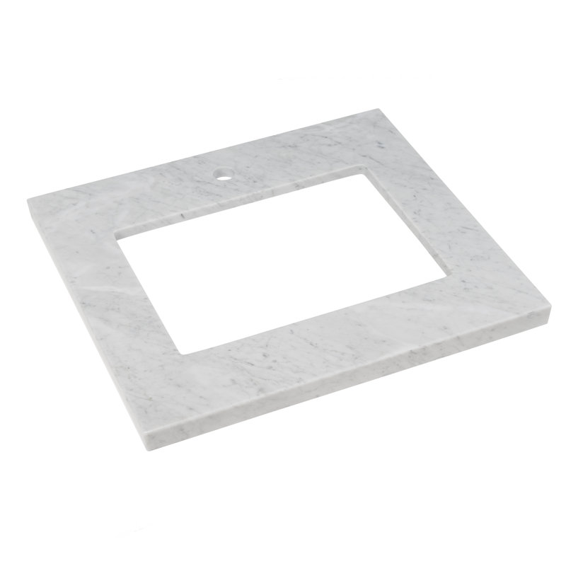 Plateau de meuble-lavabo simple 30,56 po WideAppeal ™, Blanc de Carrare, Monotrou