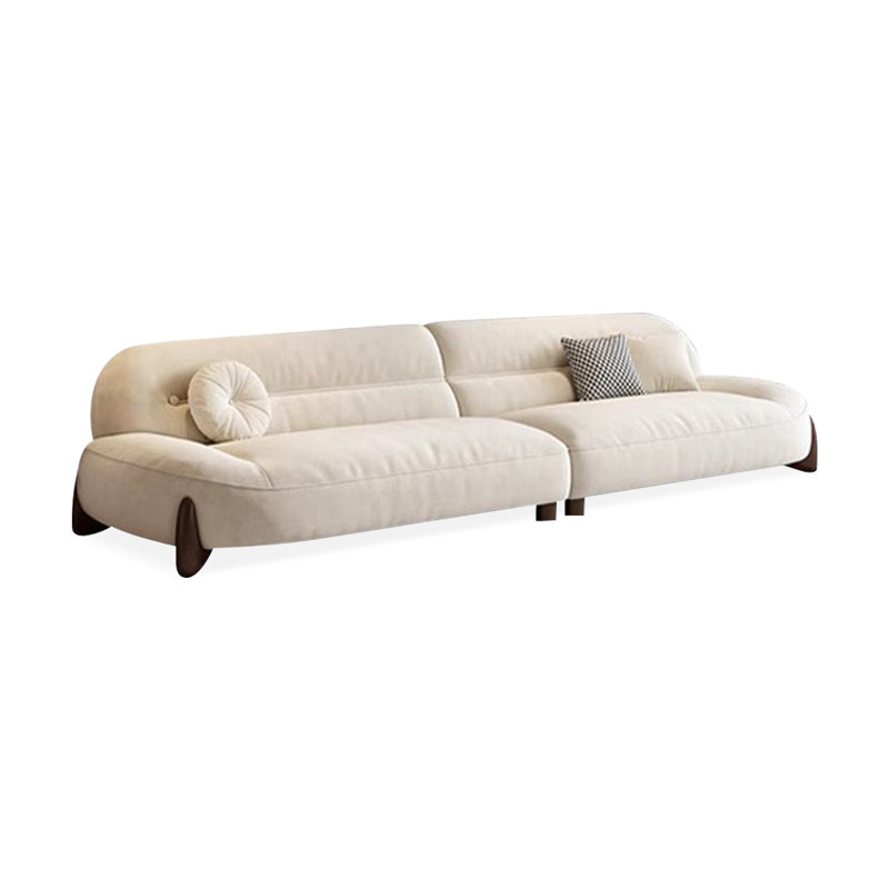 Canapé modulaire moderne en polyester blanc crème, H 33,86 po x l 110,24 po x P 40,16 po, 4