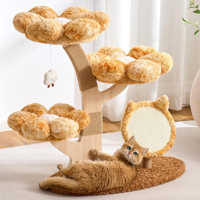 Arbre à chat Modern Modern, Caramel / orange