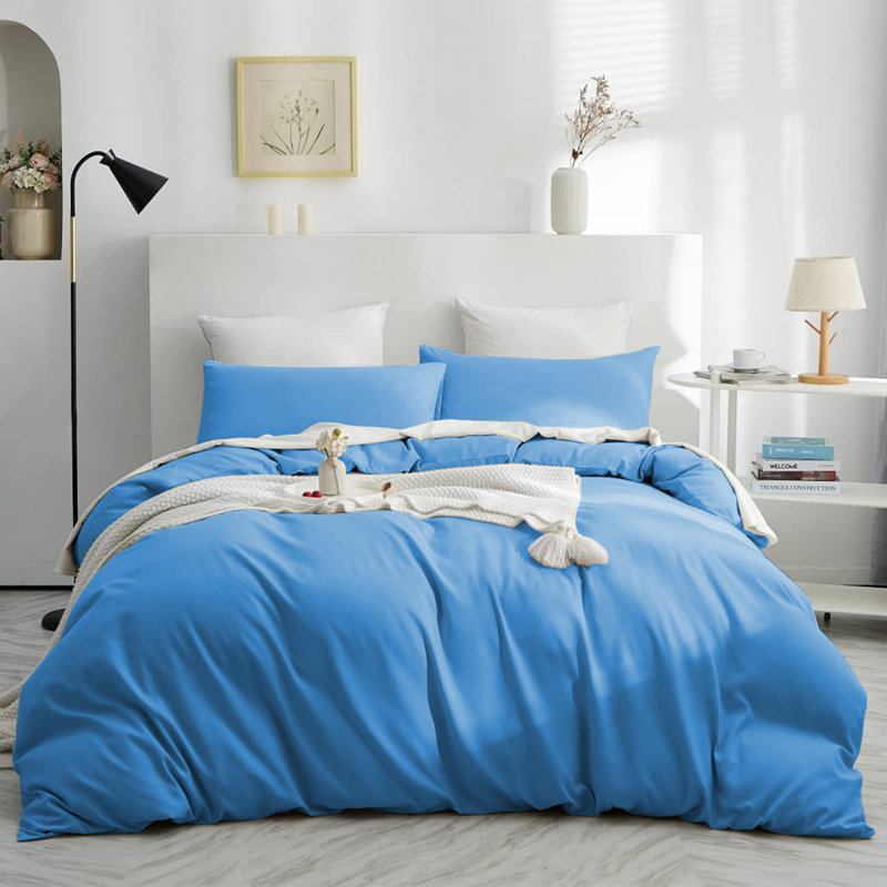 Housse de couette en microfibre moderne et contemporaine avec taies d'oreiller - Ensemble de literie douce et durable