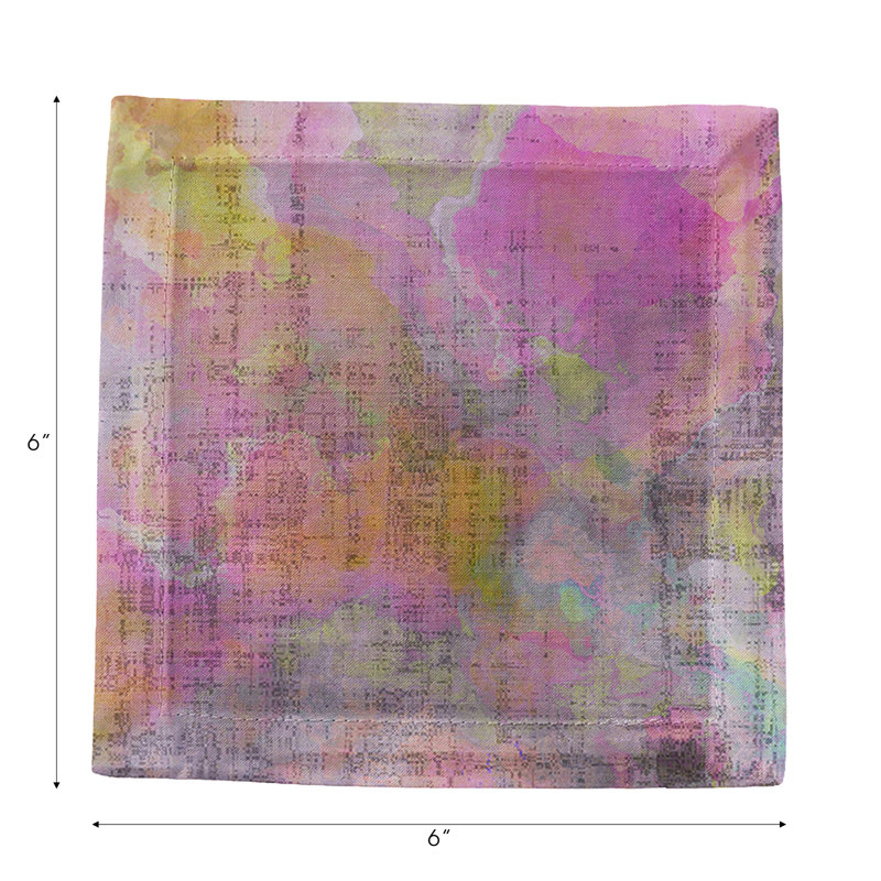 Impressionism Cotton Sateen Cocktail Napkins, Fressia