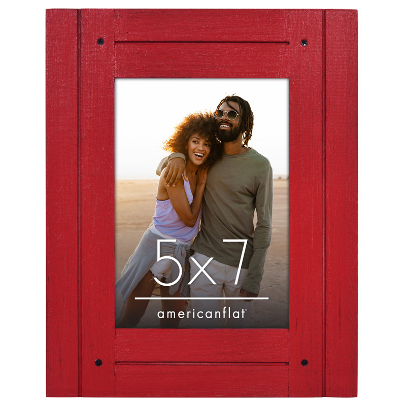 Cadre photo - Cadre photo rustique avec bois d'ingénierie texturé, verre incassable et fond de chevalet - Affichage horizontal et vertical