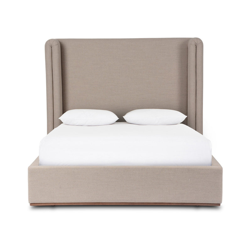 Iolana Upholstered Wingback Bed, Queen