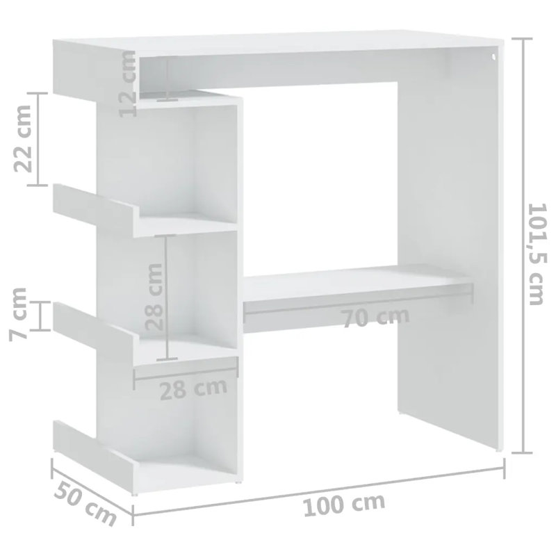 George Bar Table, White