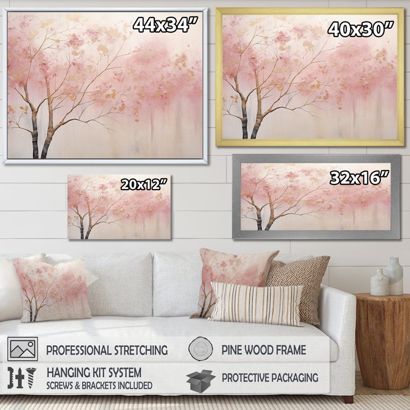 Art sur toile, "Minimalisme rose et or II", Toile tendue, H 30 po x l 40 po x P 1,5 po