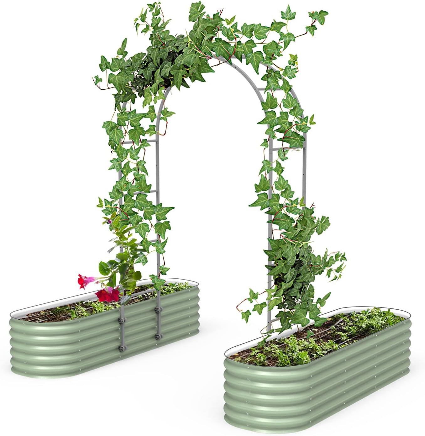 Vego Garden Add Ons 90'' H x 54'' W Metal Arched Trellis & Reviews ...