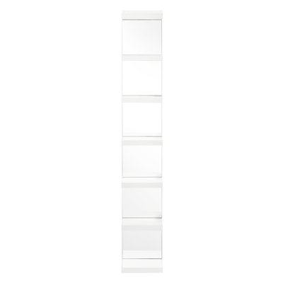 Étagère de garage tendance avec dossier en miroir - 7 tablettes et table pliante en verre
