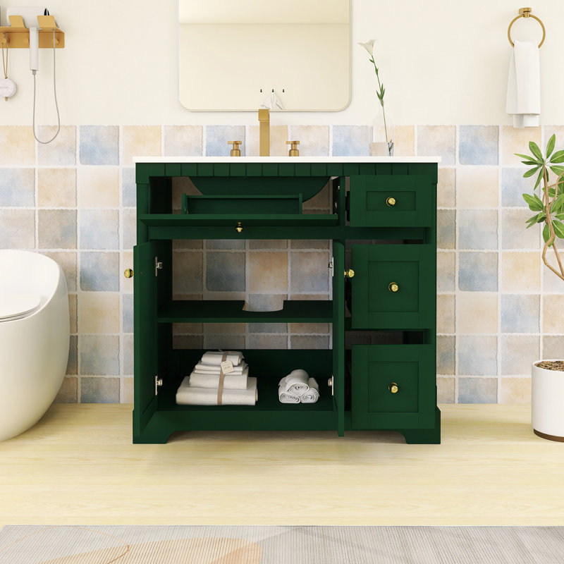 Ensemble de meuble-lavabo autoportant 36 po avec comptoir en céramique 36 po