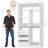 36" Closet System With 3 Drawers And 2 Rods, Shoes Storage With Hutches-2079887485