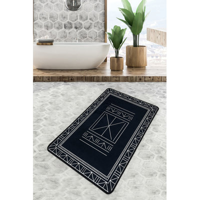 Tapis de bain antidérapant 100% polyester, 31,5 po x 39,4 po | 700 g / m², hauteur des poils de 0,4 po, hauteur des éponges de 0,2 po | Imprimé numérique, pois durables sur l'envers, lavable à la machine, idéal pour la sécurité et le confort de la salle de bain