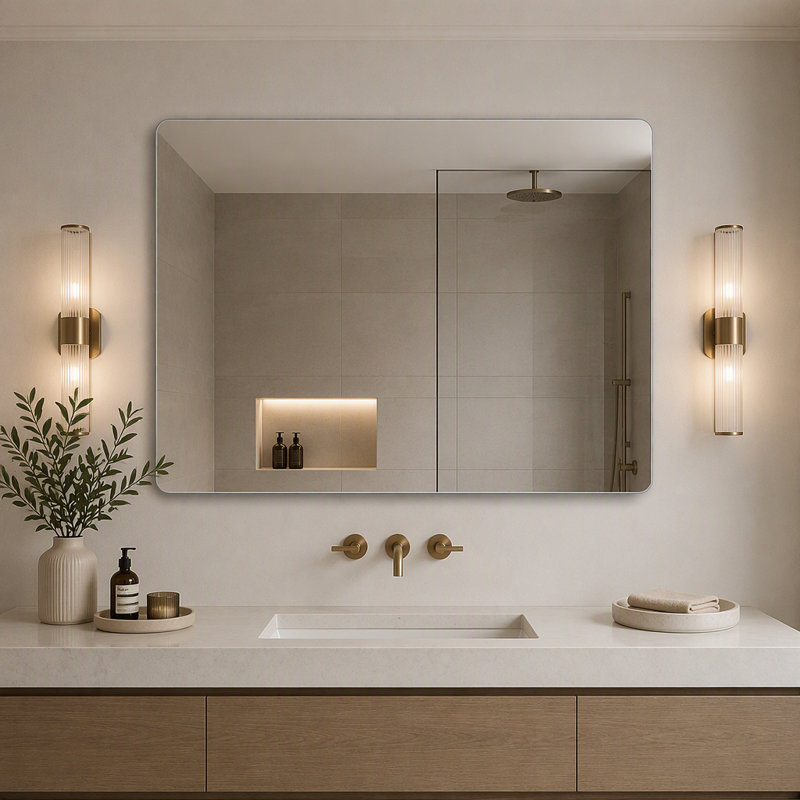 Miroir de salle de bain rectangulaire sans cadre