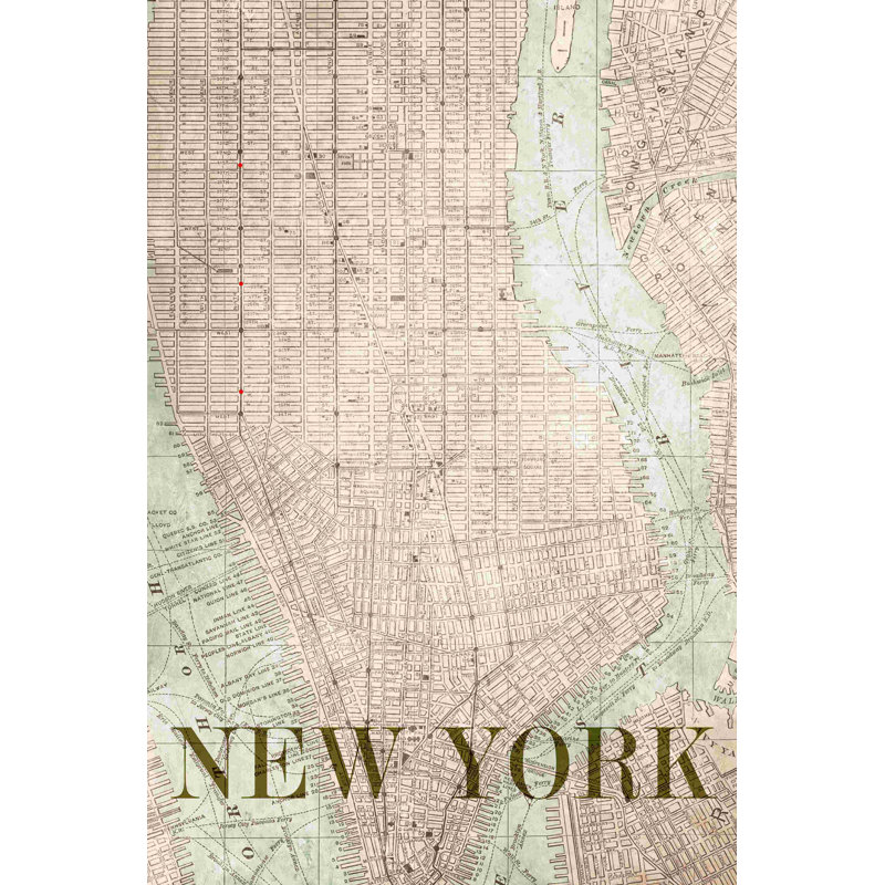 Carte postale Nyc - reproduction sur toile tendue, L 12 po x H 18 po