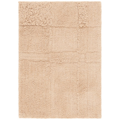 Tapis d'intérieur lavable à la machine à motif géométrique 225 en coton recyclé touffeté à la main 225