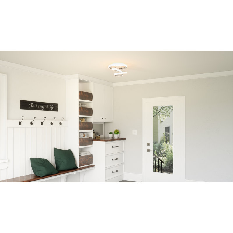 LED Semi Flush Mount, Polished Chrome
